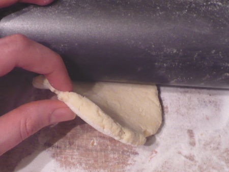 Peel the dough off of the pin